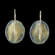 Antique Georgian Enamel Cut Steel Earrings Silver 18ct Gold