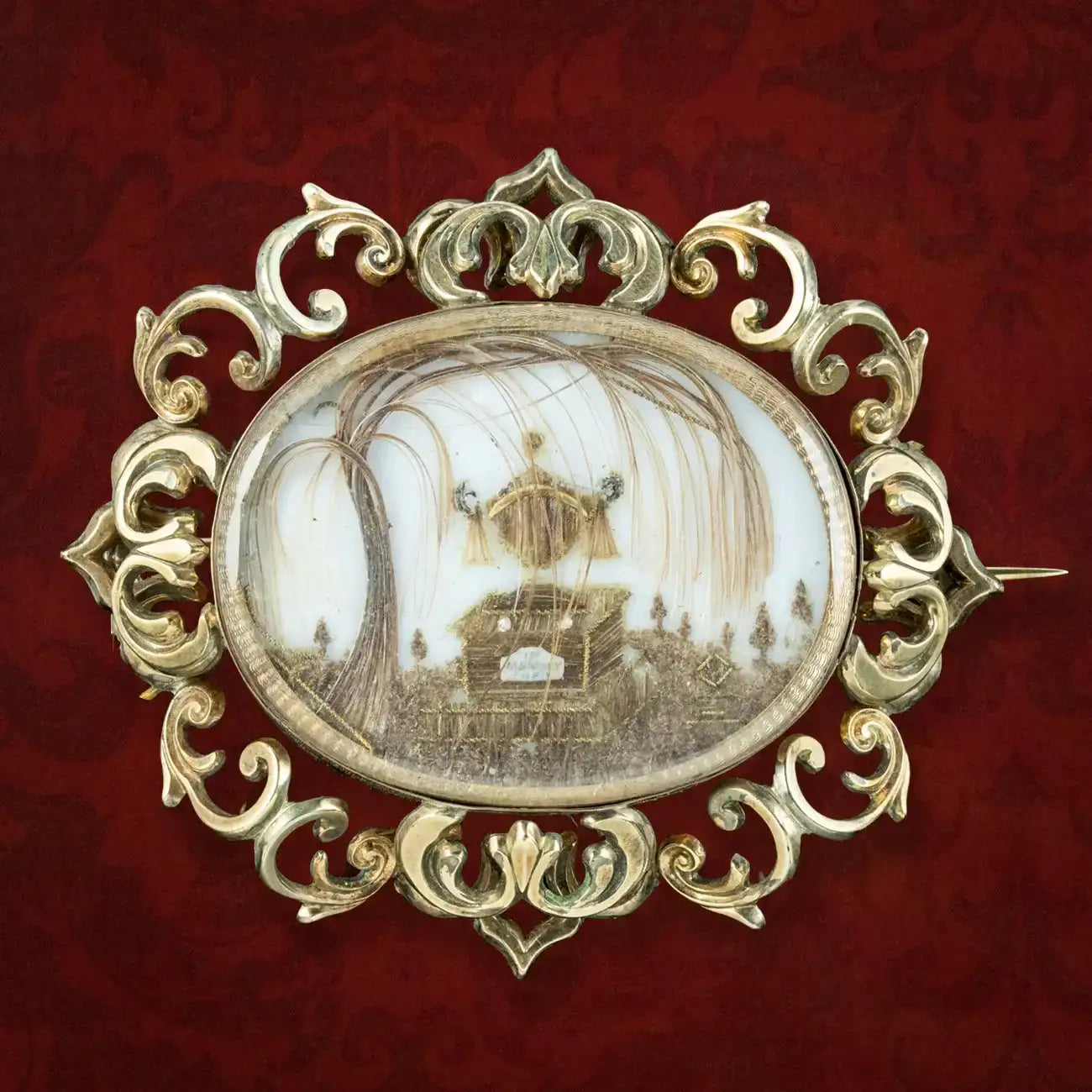 Antique Georgian Memento Mori Mourning Brooch 18ct