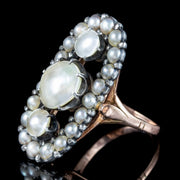 Antique Georgian Mother Of Pearl Diamond Cluster Ring 