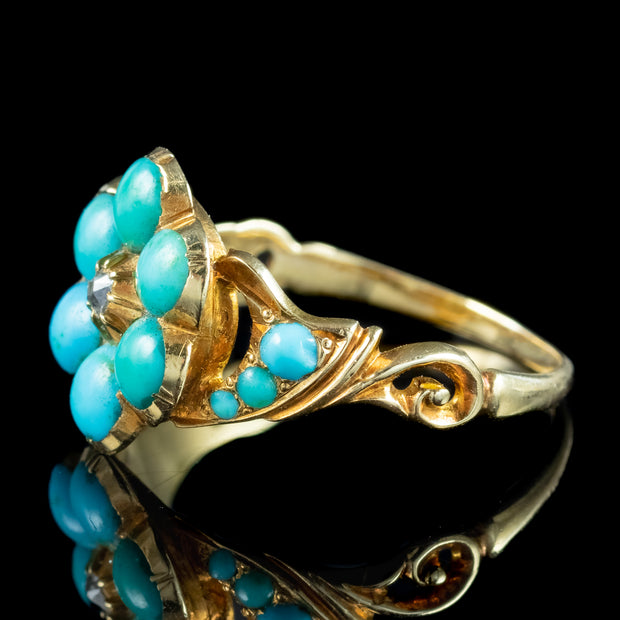 Georgian Turquoise Flower Ring – Laurelle Antique Jewellery