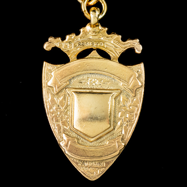 Antique Victorian Albert Chain With Medallion Silver Gold Gilt 