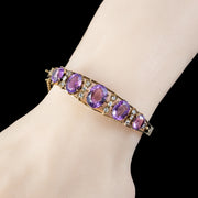 Antique Victorian Amethyst Bangle 16ct Of Amethyst