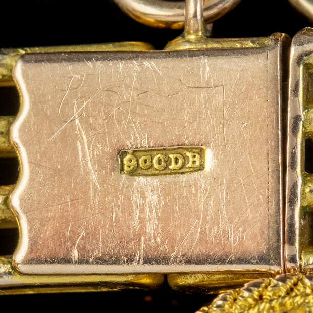 Antique Victorian Amethyst Bracelet 9ct Gold 19ct Of Amethyst