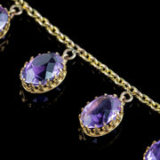 Antique Victorian Amethyst Dropper Necklace 15ct Gold 