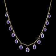 Antique Victorian Amethyst Dropper Necklace 15ct Gold 