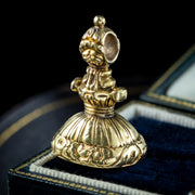 Antique Victorian Amethyst Intaglio Fob Pendant 18ct Gold