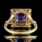 Antique Victorian Amethyst Pearl Cluster Ring 1.8ct Amethyst