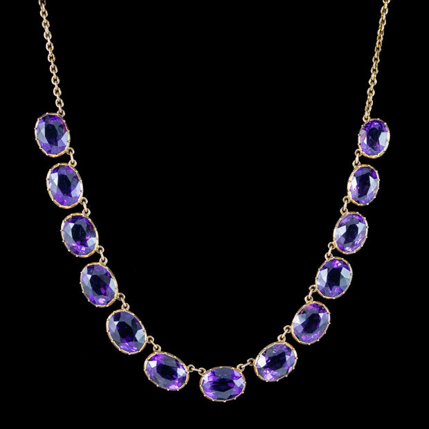 Antique Victorian Amethyst Necklace 15ct Gold