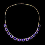 Antique Victorian Amethyst Necklace 15ct Gold