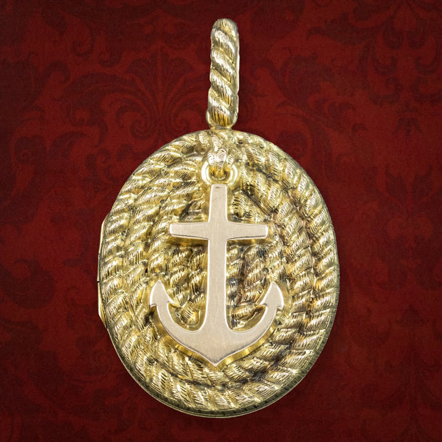 Antique Victorian Anchor Locket 15ct Gold