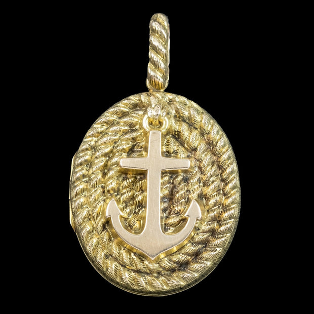 Antique Victorian Anchor Locket 15ct Gold