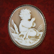 Antique Victorian Cameo Brooch Bullmouth Shell