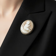 Antique Victorian Cameo Brooch Bullmouth Shell
