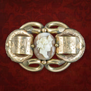 Antique Victorian Cameo Brooch Pinchbeck Gold Gilt