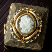 Antique Victorian Cameo Swivel Brooch Gold Cased