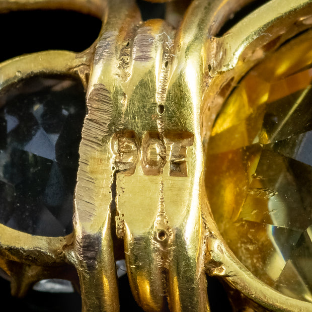 Antique Victorian Citrine Amethyst Beetle Brooch 9ct Gold 