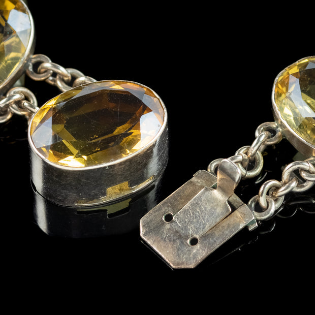 Antique Victorian Citrine Bracelet 15ct Gold 