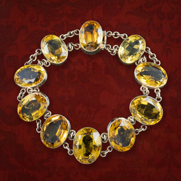 Antique Victorian Citrine Bracelet 15ct Gold 