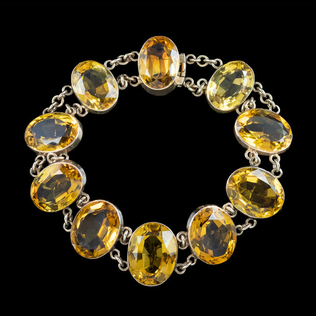 Antique Victorian Citrine Bracelet 15ct Gold 