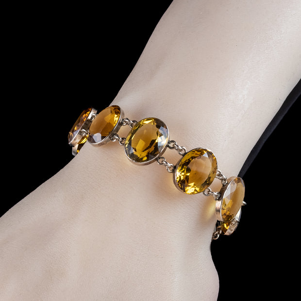 Antique Victorian Citrine Bracelet 15ct Gold 