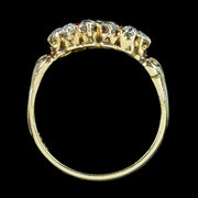 Antique Victorian Cluster Ring Entwined Diamond Sapphire Ruby Heart