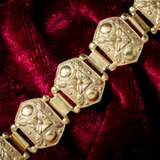 Antique Victorian Collar And Bracelet Set Silver 18ct Gold Gilt