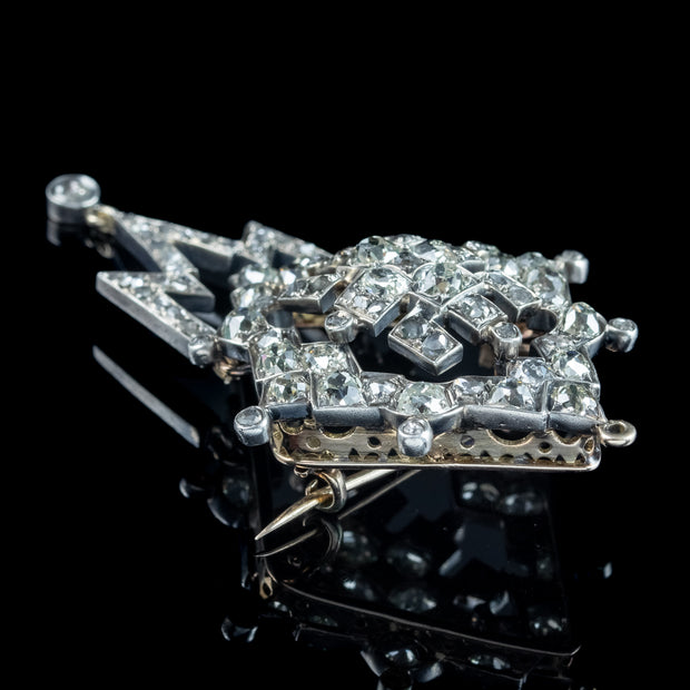 Antique Victorian Diamond Dropper Brooch 5ct Total