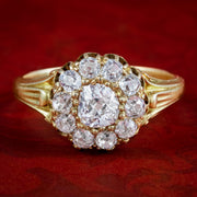 Antique Victorian Diamond Cluster Ring 1.7ct Total