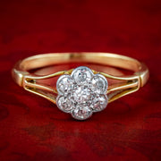 Antique Victorian Diamond Daisy Cluster Ring 0.35ct Total