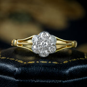 Antique Victorian Diamond Daisy Cluster Ring 0.35ct Total