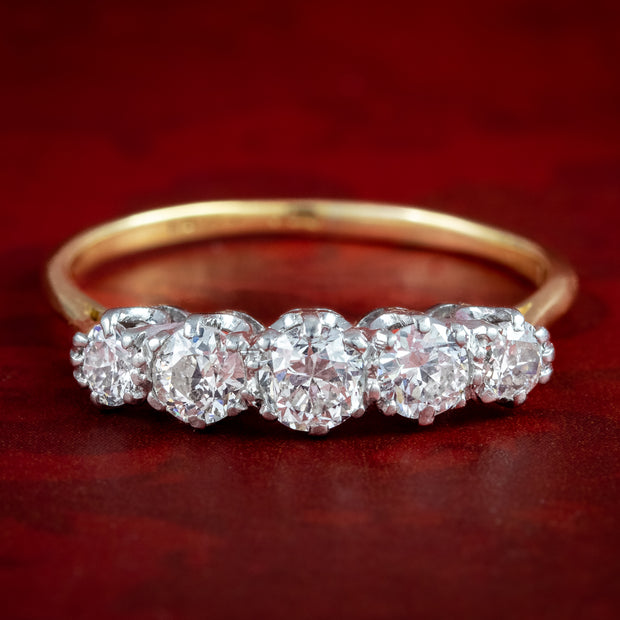 Antique Victorian Diamond Five Stone Ring 0.82ct Total