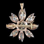 Antique Victorian Diamond Flower Pendant Brooch 1.9ct Total