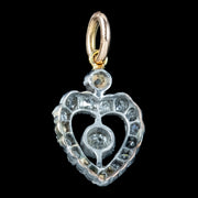 Antique Victorian Diamond Heart Pendant 0.60ct Total
