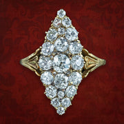 Antique Victorian Diamond Navette Cluster Ring 2.75ct Total