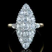 Antique Victorian Diamond Navette Cluster Ring 2.5ct Total