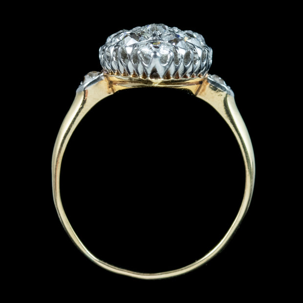 Antique Victorian Diamond Navette Cluster Ring 2.5ct Total