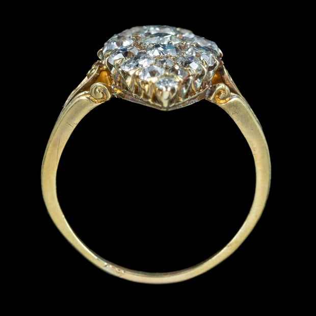Antique Victorian Diamond Navette Cluster Ring 2.75ct Total
