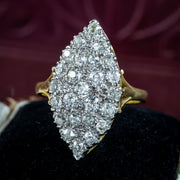 Antique Victorian Diamond Navette Ring 2ct Total