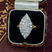 Antique Victorian Diamond Navette Ring 2ct Total