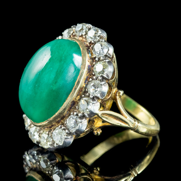 Antique Emerald and Diamond 18k Gold French Ring, XIX century table cu –  BelleEpoqueJewelers