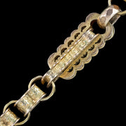 Antique Victorian Fetter Link Albert Chain 9ct Gold With T-Bar