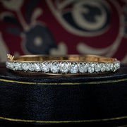 Antique Victorian French Diamond Bangle Silver 18ct Gold 4.5ct Diamond