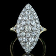 Antique Victorian French Diamond Navette Cluster Ring 3ct Total