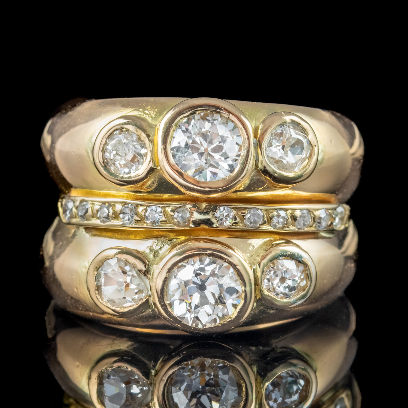 Victorian French Diamond Trilogy Ring 1.4Ct | – Laurelle Antique Jewellery