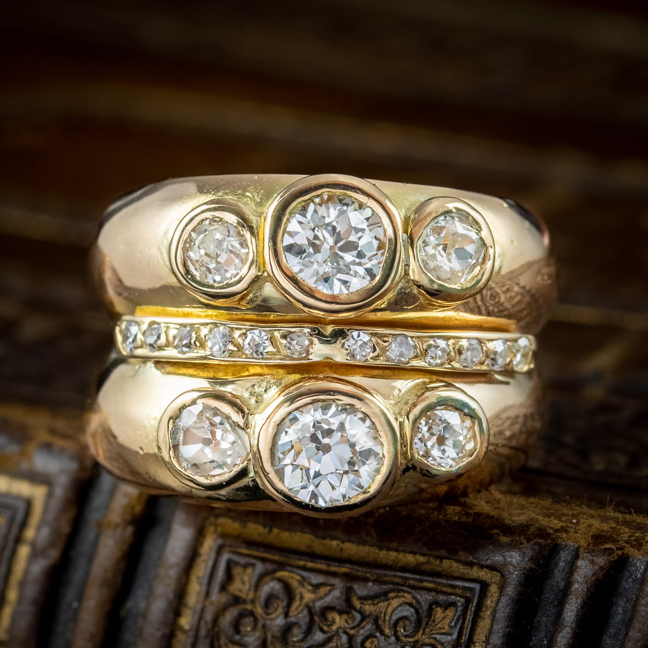 Victorian French Diamond Trilogy Ring 1.4Ct | – Laurelle Antique Jewellery