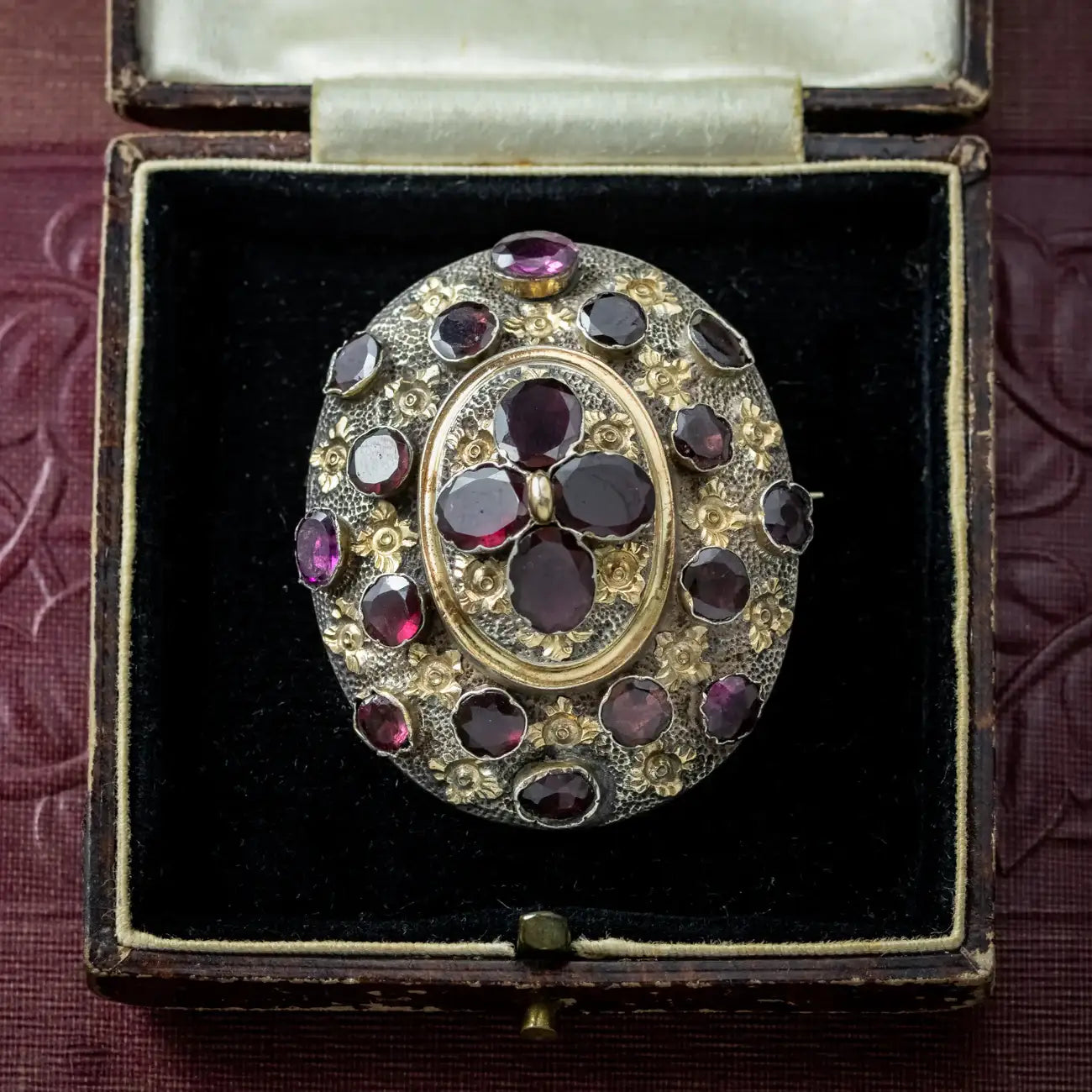 Broche Ancienne En Grenat (Garnet) Antique - Bijou Vintage Occasion