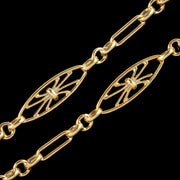 Antique Victorian French Guard Chain Silver 18ct Gold Gilt