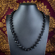 Antique Victorian French Jet Opera Bead Necklace