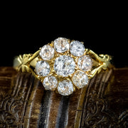 Antique Victorian French Old Cut Diamond Cluster Ring 1ct Total