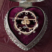 Antique Victorian French Pearl Diamond Flower Brooch Silver 18ct Gold